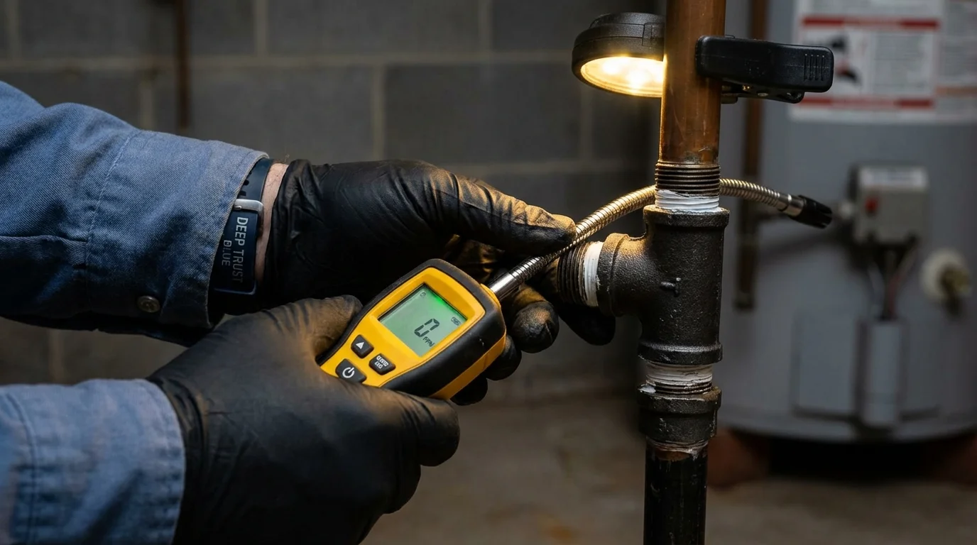 Gas leak detection with electronic sniffer by Johns Plumbing LLC in Winthrop Harbor