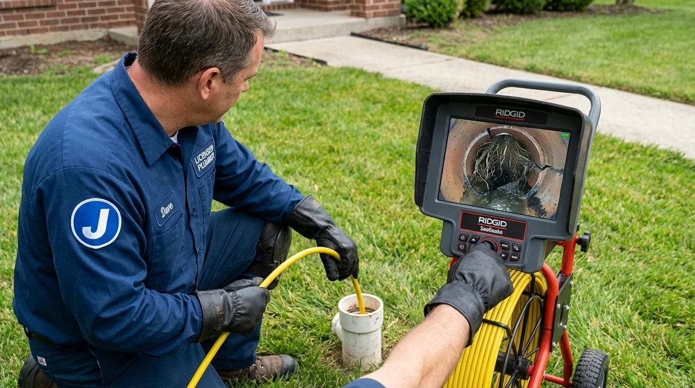 Sewer camera inspection being performed by Johns Plumbing LLC in Winthrop Harbor